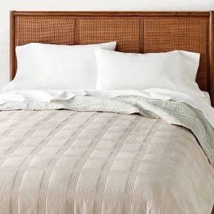 Hearth & Hand Magnolia Grid Stitched Quilt OEKO-TEX Farmhouse - Picture 1 of 7