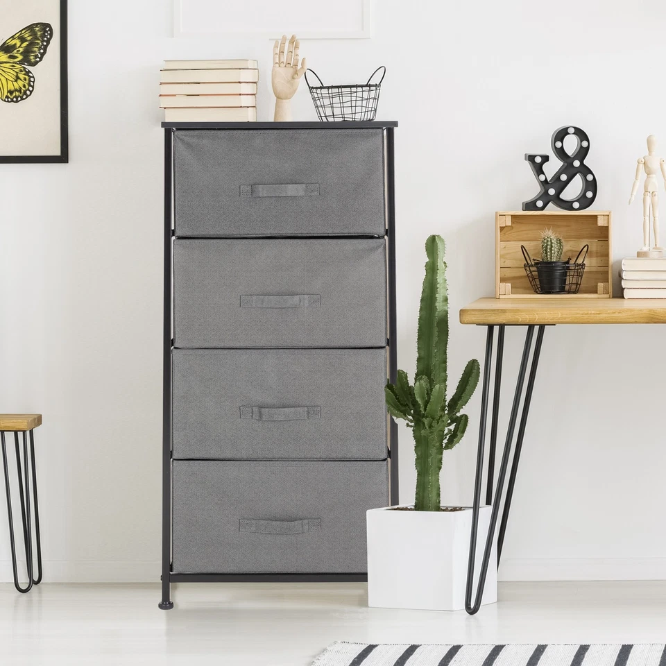 Armario cómoda textil gris/negro mueble margen acero a escoger ML-DESIGN® - Imagen 1 de 1