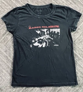 John Galt Rock The Silence schwarzes Oberteil T-Shirt Radio Brandy Melville Damen Einheitsgröße - Bild 1 von 8