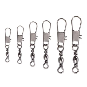 Size Solid Rings Swivel Fishing Connector Pin Barrel Rolling Fishing Connector - Picture 1 of 12