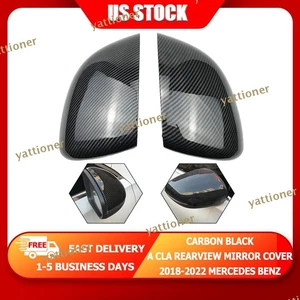 AMG Carbon Black Mirror Covers Mercedes A-Class/W177 & CLA/C118 2018-2023 OEM US - Foto 1 di 9