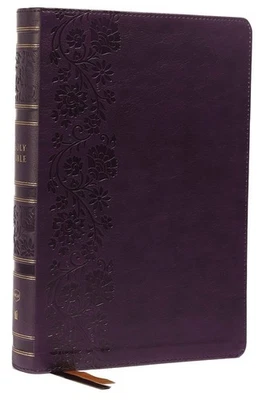 NKJV, Single-Column Wide-Margin Reference Bible, Leathersoft, Purple, Red - Image 1 of 4
