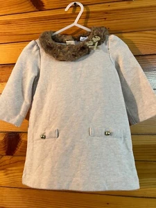 Janie and Jack Plum Perfect ( Pretty ) Faux Fur Collar Tunic Top Shirt Size 2T - Picture 1 of 1
