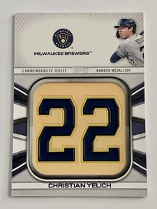 2022 Topps Series 1 Christian Yelich Jersey Number Medallion #JNM-CY Brewers - Picture 1 of 5