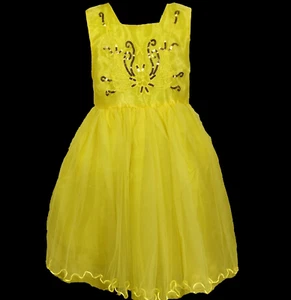 Girl's Princess Dress Yellow Formal Gown Wedding Flower Girl Holiday Size 10 - Picture 1 of 12