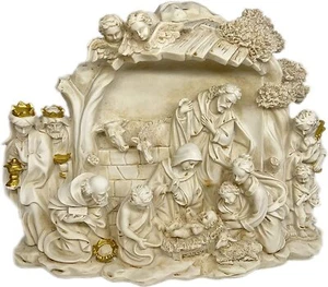 Nativity Scene Color Ivory Christmas Decor Figurines 10" H x 15" W Polyresin - Bild 1 von 1