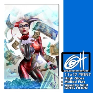 Harley Quinn "Jester" High Quality 11x17 Print Signed by Artist Greg Horn - Picture 1 of 1