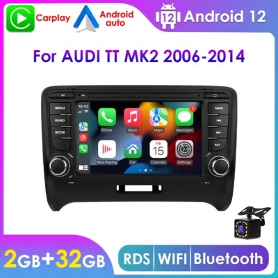 For Audi TT MK2 2006-2014 2+32GB Android 12 Carplay 7" Car Radio Stereo +Camera - Image 1 of 4