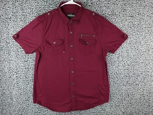 Rebel & Soul Shirt Short Sleeve Button Up Maroon Size XL - Picture 1 of 10