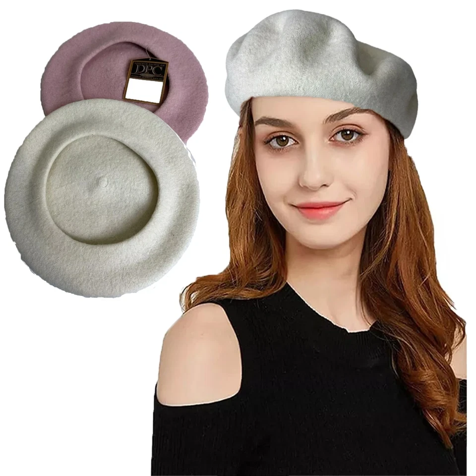 Mujeres Premium Estilo Francés Boina Sombrero Lana Suave Cálido Gorra Gorro Invierno Otoño Foto 1 de 4