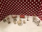 Lot de poupée vintage en laiton or maison meubles miniatures cage bébé oiseau salon