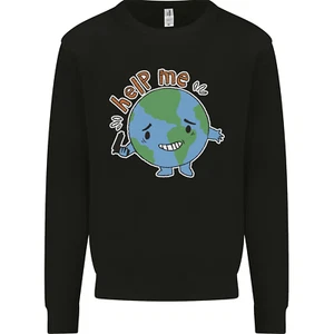 Environment Help Me Climate Change Kids Sweatshirt Jumper - Picture 1 of 92