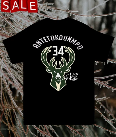 Milwaukee Bucks Giannis Antetokounmpo Black T- Shirt S to 3XL Gift Fans Cover