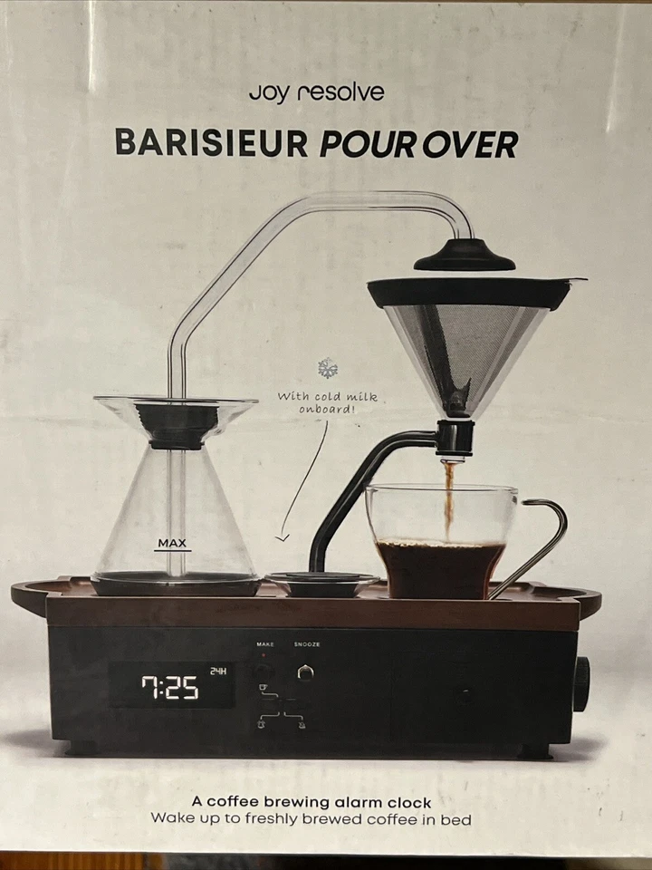 Joy Resolve Barisieur Pour Over Coffee Maker Alarm Clock NEW OPEN BOX NEVER USED - Image 1 of 1