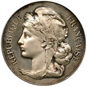 FRANCE LOIRET ORLEANS MARIANNE AGRICULTURE SILVER MEDAL 40mm 27,3g - Imagen 1 de 5