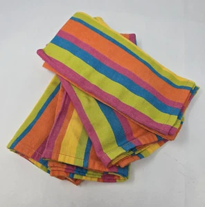 Pier 1 CABANA BALI STRIPE Napkins Summer Multicolor 20x20” Cotton -Set of 4 - Picture 1 of 13