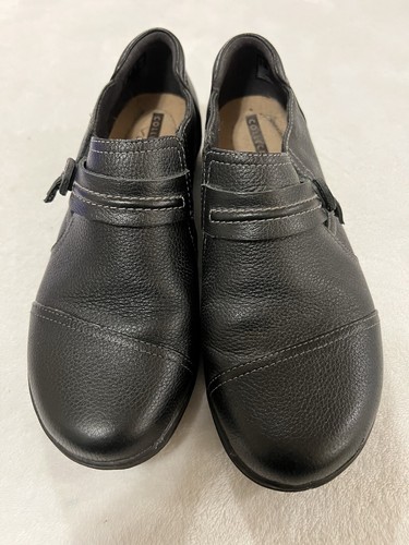 Mocassini Clarks Ashland donna taglia 6 neri slip on nappa cuscino