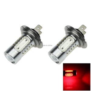 2x Red RV H7 Front Blub Turn Lamp 5 Emitters COB SMD LED PX26d H158 - Picture 1 of 5