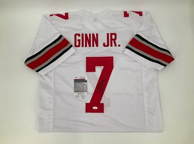 CAMISETA COSIDA PERSONALIZADA FIRMADA POR EL ESTADO DE TED GINN JR. OHIO CERTIFICADO DE AUTENTICIDAD JSA Foto 1 de 3