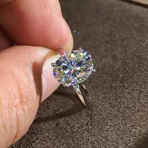 1.50CT Oval Cut Natural Diamond Solitaire Women's Ring 14k Solid White Gold - Picture 1 of 12