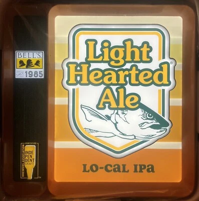 Letrero de cerveza Bell’s Brewing (Comstock, MI) de dos corazones Ale Lo-Cal IPA LED movimiento Foto 1 de 4