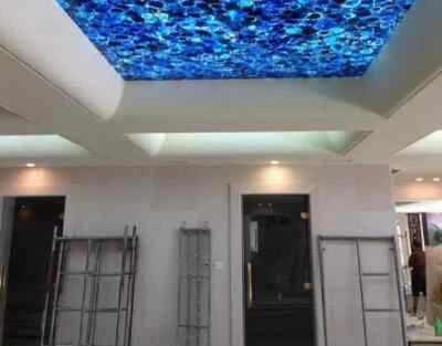 Blue Agate Ceiling Interior Slab Decor, Agate Wall Decor, Wall panel Tiles Slabs - Image 1 of 4