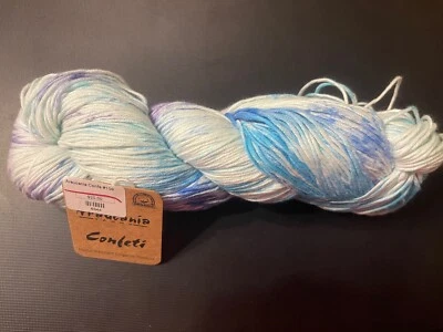 Hilo Araucania Confeti ~ Algodón Orgánico Pintado a Mano ~ #108 Laguna Azul Foto 1 de 3