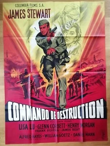 COMMANDO DE DESTRUCTION james stewart affiche cinema originale 160x120 cm '60 - Picture 1 of 1