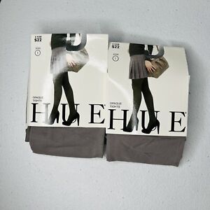 Women's Pumice Gray Hue Opaque Tights 2 Pair Size 1 New