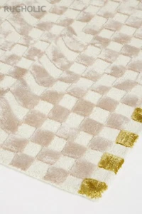 New Hand Tufted Woolen Area Rug ANTHRO JULIA WOOL VISCOSE Carpet for Living Room - Picture 1 of 4