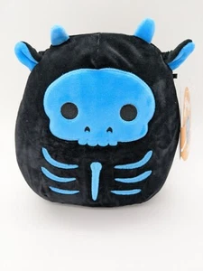 Squishmallows 2022 HALLOWEEN 8" TEGAN COW SKELETON BNWT RARE IN HAND - Picture 1 of 8