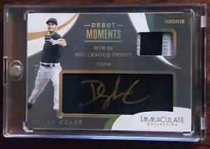 2020 Dylan Cease Immaculate Collection Debut Moments Memorabilia Auto #'d 5/10 - Picture 1 of 3