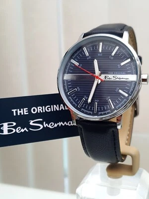 Reloj BEN SHERMAN Correa de Cuero Negro Fácil de Leer Ligero Regalo para Él (2 Foto 1 de 4