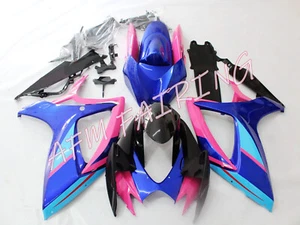 Pink Blue ABS Injection Mold Bodywork Fairing Kit for GSXR600 GSXR750 2006 2007 - Picture 1 of 6