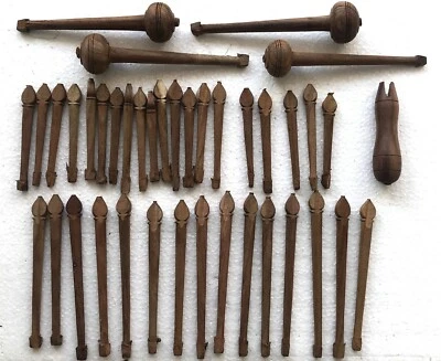 Sarangi Pegs Full Set, Khunti, 4 main, 15 large 20 small sympathetic Pegs in all - Image 1 of 4