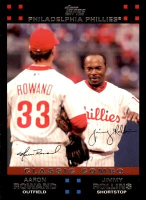 2007 Topps Red Back #658 Aaron Rowand / Jimmy Rollins Philadelphia Phillies - Image 1 of 2