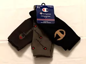 Champion Men's Athletic Socks 3 Pairs Black Green Gray Shoe Sz 6-12 Cushioned - Picture 1 of 2