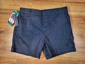 NWT Banana Republic Authentic Chino Flat-Front Shorts Womens  Sz 12 Black - Picture 1 of 4