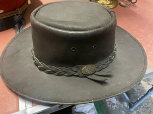 Sombrero de vaquero australiano de cuero Bush - Outback tradicional - Imagen 1 de 3