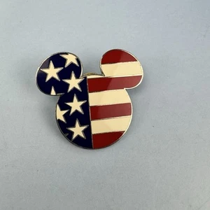 Prendedor de intercambio Disney icono de Mickey Mouse bandera americana 2002 estrellas rayas rojo azul - Imagen 1 de 9