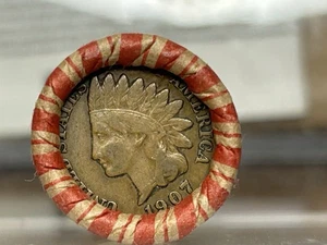 Unsearched Old Estate Wheat Penny Roll 50 Vintage Cents-1907!Indian Head Cent XF - Picture 1 of 2