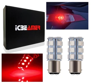 2 pairs 1157 12 SMD LED Chips Red Replace Halogen Rear Tail Brake Light Bulb I34 - Picture 1 of 5