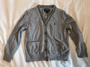 POLO RALPH LAUREN Boy's Cardigan Sweater With Five-Button Closure Grey Size 5 - Picture 1 of 5