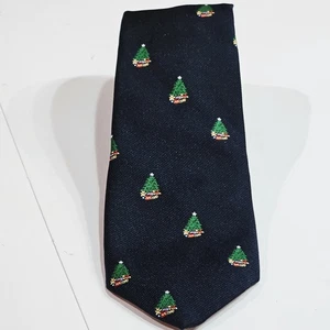 Omega Navidad Hombre Corbata Musical Azul Verde Árboles de Navidad Probada Funciona Usada en Excelente Condición - Imagen 1 de 8