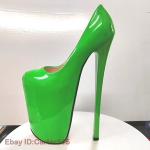 Primavera Nuevos Zapatos Sexy Tacones Súper Altos 22 cm Verde Color Caramelo Tacones Altos Para Mujer - Imagen 1 de 30