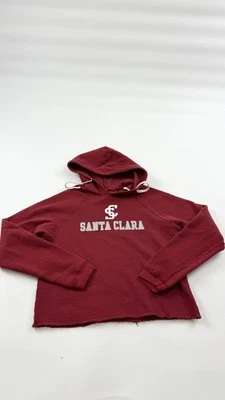 Santa Clara University Hoodie Womens Medium Maroon Retro Brand Cut Hem Pullover - Image 1 of 4