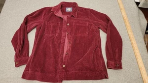 L.L.Bean Corduroy Shirt Jacket Mens Medium Burgundy Wide Wale Lined Button VTG - Picture 1 of 20