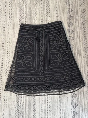 Falda MIDI gris carbón concha de seda (forro de poliéster) vintage para mujer 8 Foto 1 de 4