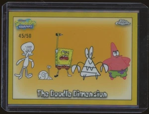 2025 Topps Chrome SpongeBob The Doodle Dimension #163 Gold Refractor /50 - Picture 1 of 2