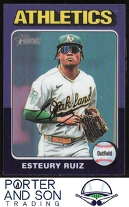 Esteury Ruiz Purple Refractor 2024 Topps Heritage #300 Athletics Baseballkarte - Bild 1 von 2